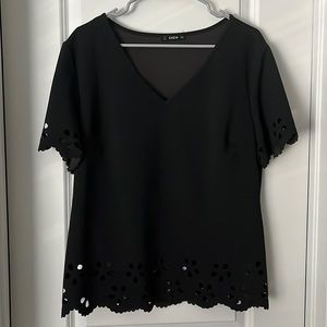 SHEIN black top with cut out pattern